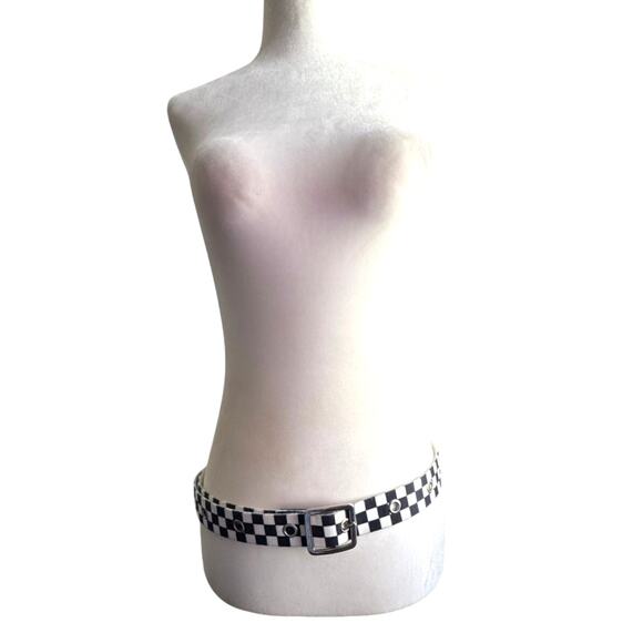 Black And White Checkered Belt‎ Unisex Size XL - Picture 1 of 5